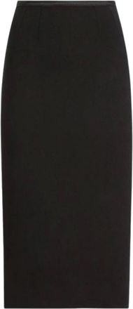 Dolce & Gabbana Rokken, Dames, Zwart, S, Zwarte Midi Rok Rechte Snit