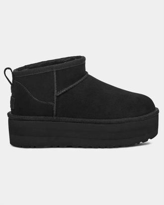UGG UGG Classic Ultra Mini Womens Platform Boot - Black Suede - Size UK 7