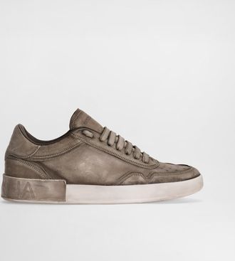 Dolce & Gabbana Portofino Calfskin Sneakers - Man Grey 43.5