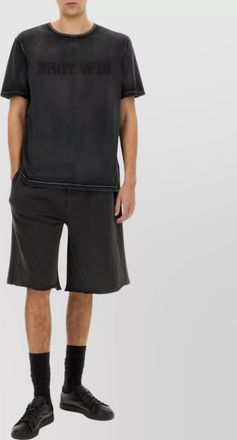 Helmut Lang dyed knee length shorts pockets