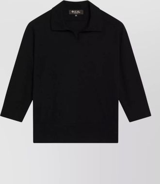 Loro Piana cashmere polo shirt three quarter sleeves