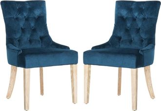 Safavieh Set de 2 sillas de comedor en madera de abedul azul marino