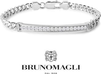 Bruno Magli Mens 1/2 Carat Lab Grown Diamond Bracelet In Sterling Silver, 8 Inches