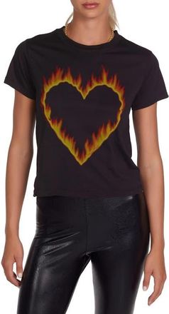 Lauren Moshi Ursula Fire Heart Top in Black at Nordstrom, Size X-Small