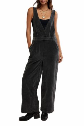 Free People Mara Cord Overalls In Black