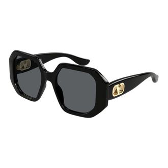 Valentino Sunglasses, female, Black, Size: 55 MM VLogo Geometric-frame Sunglasses