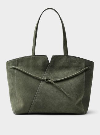 BOSS Womens Revers large sage suede tote bag
