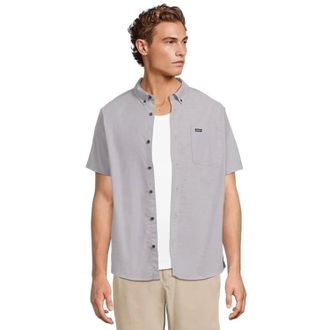 Rvca Thatll Do Shirt Mens Pavement Stretch Short Sleeve Button-Down DDR2103