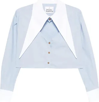 Vivienne Westwood Cut-off Heart shirt - women - Organic Cotton - 40 - Blue