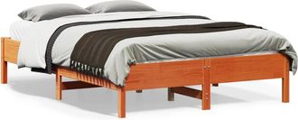 vidaXL Estructura De Cama Sin Colch&oacute;n Madera Maciza Marr&oacute;n 120x190 Cm Vidaxl