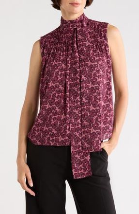 Derek Lam Allie Sleeveless Bow Top in Mauve Anemone Floral at Nordstrom Rack, Size 12