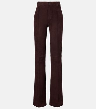 Stouls Lizzy high-rise suede wide-leg pants