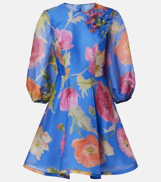 Carolina Herrera Floral silk organza minidress
