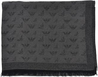 Emporio Armani Viscose-blend scarf with Eagle motif Woman One Size
