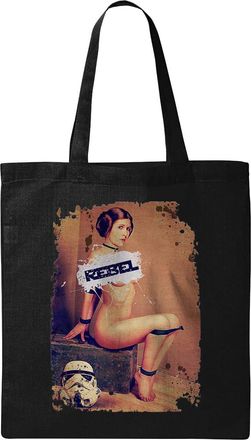 Generic Rebel Faded Graphic Natural Ecological Cotton Tote Bag Black