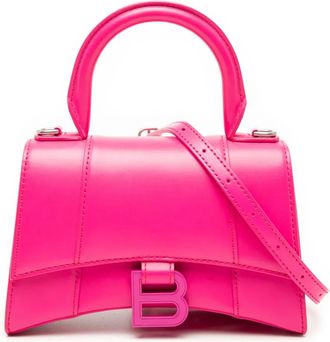 Balenciaga 2020 XS Calfskin Hourglass Top Handle Bag satchel - women - Calf Leather - One Size - Pink