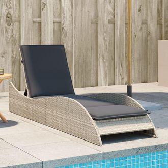vidaXL Vidaxl - Tumbona Con Coj&iacute;n Rat&aacute;n Sint&eacute;tico Gris Claro 60x205x73 Cm