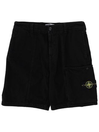 Stone Island Cargo Shorts With Logo Patch