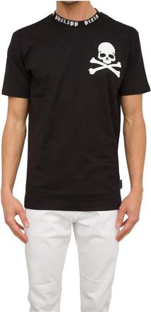 Philipp Plein T-shirt met ronde hals - Heren - T-shirts - Zwart - L - Katoen - Tops
