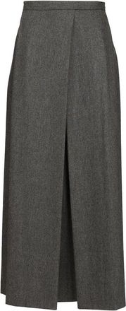 Emporio Armani Midi Rok - Dames - Midirokken - Grijs - S - Wol - Rokken