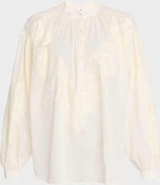 A.L.C. Elaine High-Neck Lace Top