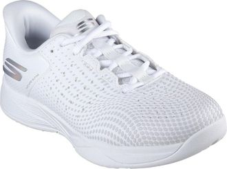 Skechers Womens Viper Court Reload Hands Free Slip-Ins Sneaker, White, 7.5 Wide