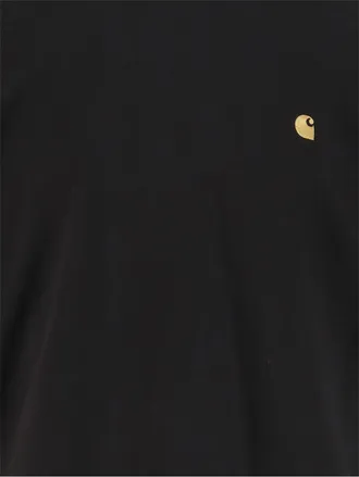 Carhartt Work in Progress Mens Cotton T-Shirt With Logo - Black Combed Single Jersey T-Shirts And Polos
