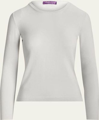 Ralph Lauren Collection Crewneck Long-Sleeve Cashmere Sweater