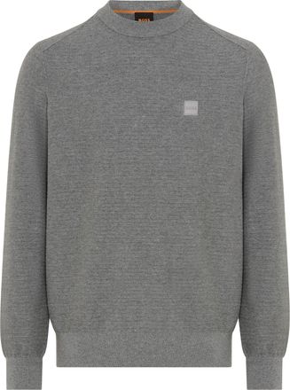 Boss Orange by Hugo Boss Strickpullover BOSS ORANGE Anion, Herren, Gr. XXL, silber041, Strick, Obermaterial: 95% Baumwolle, 5% Kaschmir, regular fit normal, Rundhals, eingeset