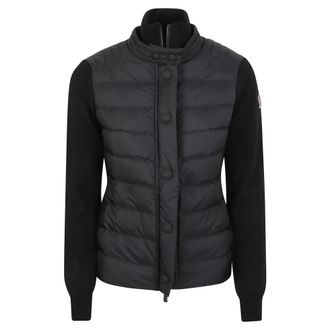 Moncler Gevoerd vest van wolmix - Dames - Jassen - Zwart - Maat: L Wol