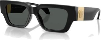Versace Vierkante Zonnebril - Dames - Zonnebrillen - Zwart - 53 MM - Accessoires
