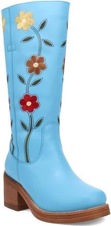 Dingo Bloom Embroidered Boot in Blue at Nordstrom, Size 9.5