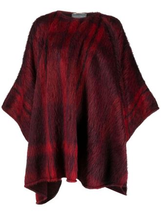 Alberta Ferretti Mantella tartan - Rosso