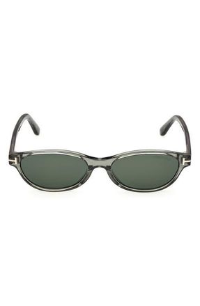 Tom Ford Chloe 52mm Oval Sunglasses in Transparent Sage /Green Lens at Nordstrom