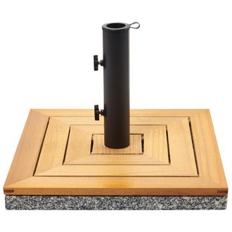 Beliani Beliani - Base Cuadrada Para Sombrilla Para Exterior De Madera Granito Y Acero Moderno 45 X 45 Cm 21 Kg Marr&oacute;n Ceccano