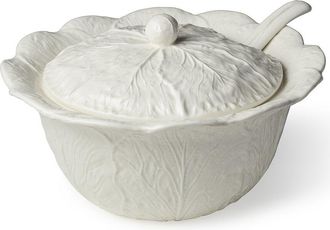 Certified International Le Jardin White Cabbage 3D Tureen With Ladle