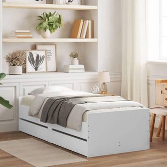Berkfield Home Bed Frame with Drawers without Mattress White 90x190 cm Single