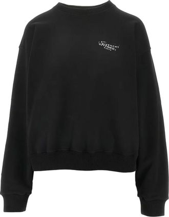 Givenchy Hoodies & sweatvesten, Dames, Zwart, S, Nylon, Sweatshirt van fleece met stempelprint