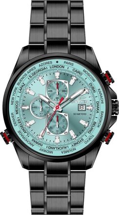 Invicta Aviator 50498 Heren Horloge - Quartz Uurwerk - Roestvrij Staal met blauwe Wijzerplaat - 50mm