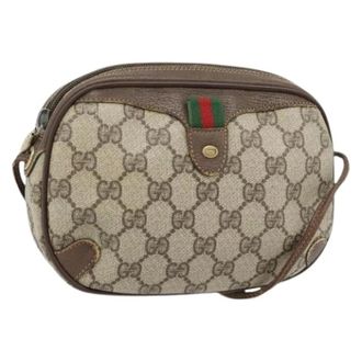 Gucci Pre-owned Cross Body Bags, female, Beige, Size: ONE SIZE Pre-owned Vintage GG Canvas Shoulder Bag
