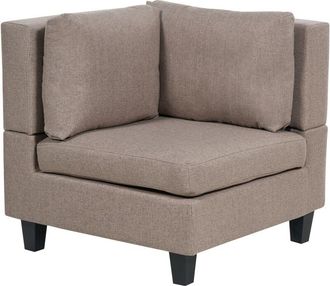 Beliani Beliani - Fabric Polyester 1-Seat Corner Section Armchair Seat Padded with Throw Cushion Brown Unstad