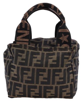Fendi Fendi Brown Zucca Canvas 1925 Cosmetic Tote Mini (Authentic Pre-Loved)