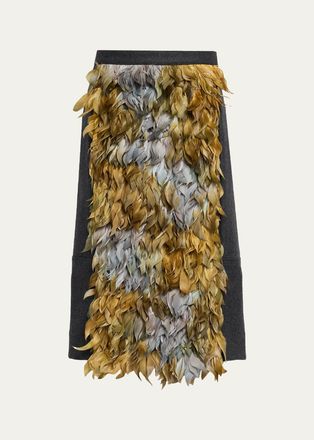 Plan C Wool-Blend Sequin Midi Skirt