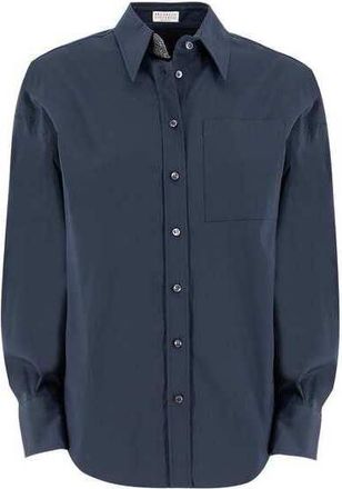 Brunello Cucinelli Womens Night Sky Cotton Shirt, Size XXL