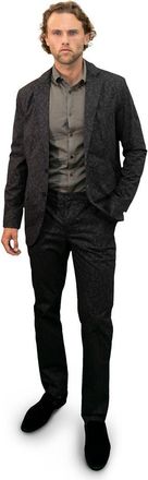 Lords of Harlech Jack Flat Front Chino Pant In Augustus Floral in Perugia Paisley Black at Nordstrom, Size 31 X 34