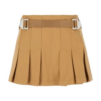 Dion Lee Short Skirts, female, Brown, Size: XS Safety Slider Pleat Mini Skirt