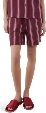 Mango Stripe Pajama Shorts in Fuchsia at Nordstrom, Size Medium