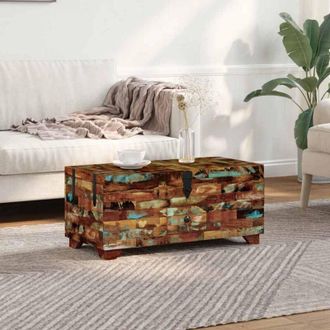 vidaXL Tavolino da Caff&egrave; Baule Legno Massello di Recupero 80x40x35 cm - Vidaxl