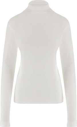 Vince Essenti&euml;le coltrui top met lange mouwen - Dames - Coltruien - Wit - XL - Spandex - Truien & Vesten