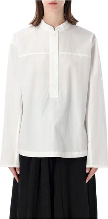 STUDIO NICHOLSON Vega Shirt - Dames - Blouses - Wit - XS - Katoen - Overhemden